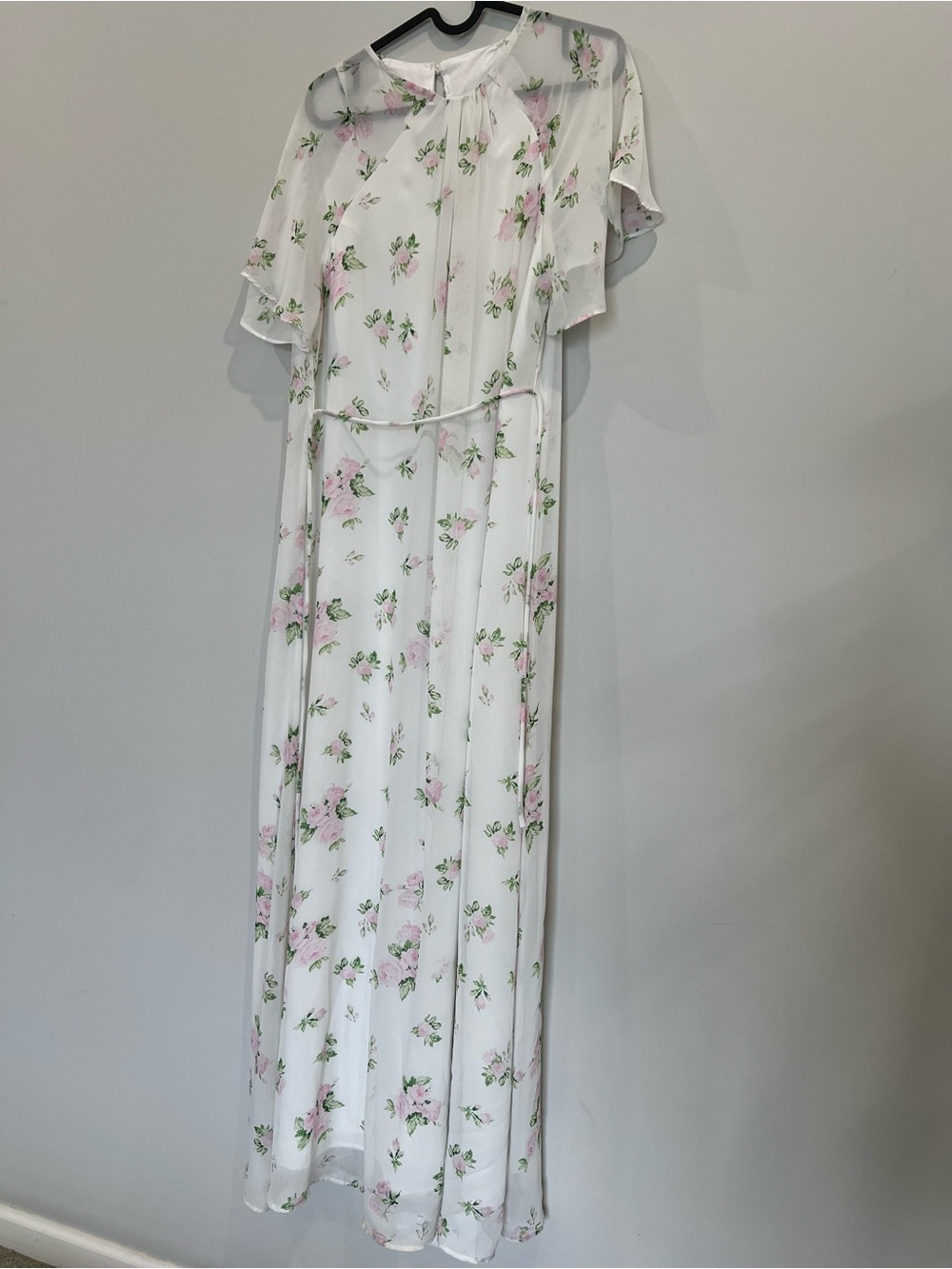 Woman Long short sleeve dress white/pink